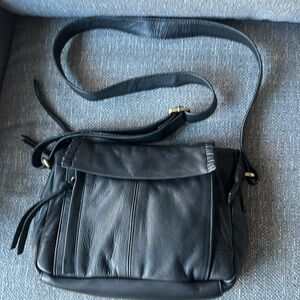 Black Leather cross body bag